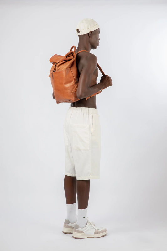 Soft Leather Rolltop Backpack 16" (BennyBee Series)